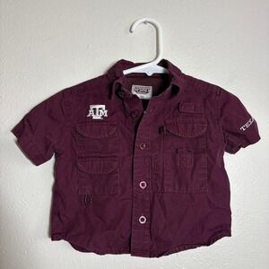 Spirit Collection‎ Baby Size 12m Toddler Maroon Texas A&M Aggies Fishing Shirt